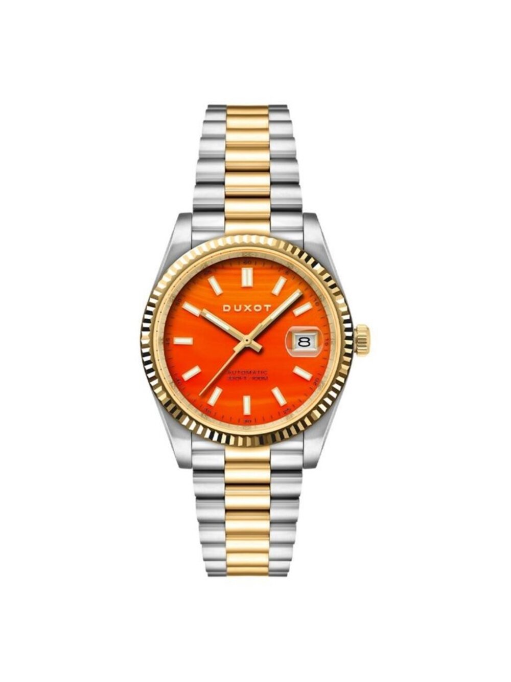 NWT Duxot Marcel Automatic Orange Dial Men's Watch